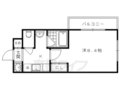 京福北野線 北野白梅町駅 徒歩13分 4階建 築15年(1K/4階)の間取り写真