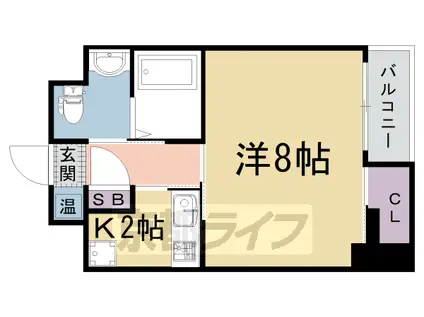 阪急電鉄京都線 西院駅(阪急) 徒歩11分 5階建 築15年(1K/3階)の間取り写真
