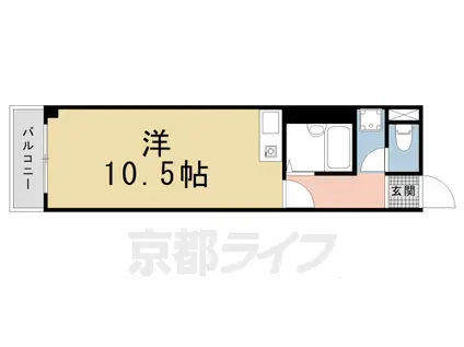 札幌市東西線 白石駅(札幌市営) 徒歩3分 4階建 築38年(ワンルーム/3階)の間取り写真
