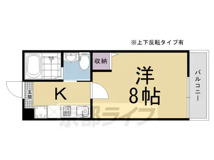 ブライトハイムC棟(1K/2階)の間取り写真