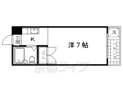 バルーンクラブⅡ(1K/2階)の間取り写真