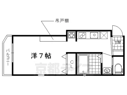 山陰本線 丹波口駅 徒歩9分 3階建 築14年(1K/1階)の間取り写真