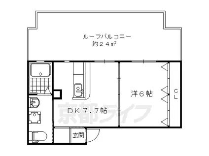 マルティ円町(1DK/4階)の間取り写真