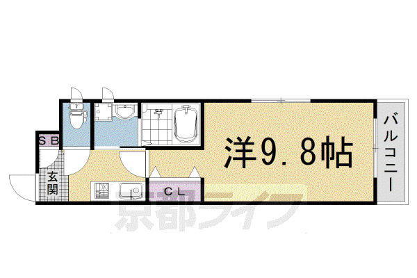 阪急電鉄京都線 西院駅(阪急) 徒歩2分 5階建 築14年(1K/3階)の間取り写真