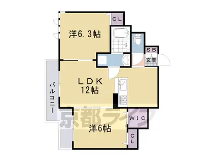 エスロゼット(2LDK/1階)の間取り写真