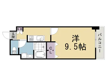 京都市東西線 太秦天神川駅 徒歩7分 6階建 築13年(1K/1階)の間取り写真