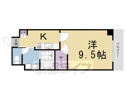  クオリカ太秦(1K/2階)の間取り写真