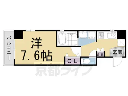 フェイバル二条(1K/1階)の間取り写真