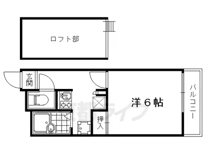 西大路マンション(1K/2階)の間取り写真