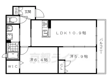 シャーメゾン DD(2LDK/3階)の間取り写真