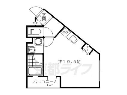 山陰本線 花園駅(京都) 徒歩24分 3階建 築18年(ワンルーム/2階)の間取り写真