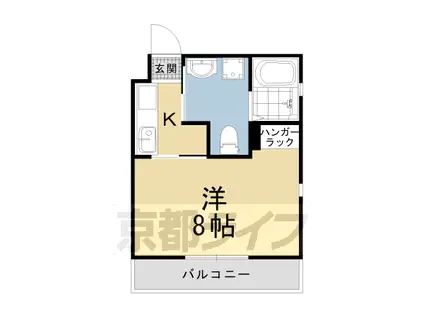 阪急電鉄京都線 西院駅(阪急) 徒歩13分 4階建 築12年(1K/2階)の間取り写真