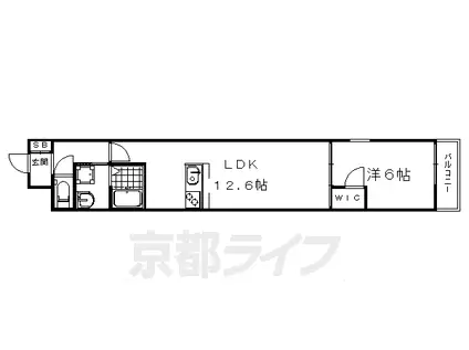 阪急電鉄京都線 西院駅(阪急) 徒歩10分 4階建 築12年(1LDK/4階)の間取り写真
