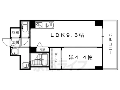 京都市東西線 太秦天神川駅 徒歩7分 7階建 築12年(1LDK/5階)の間取り写真