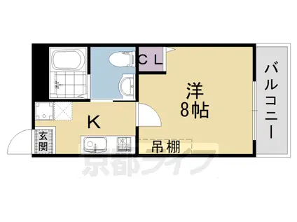 阪急電鉄京都線 大宮駅(京都) 徒歩10分 3階建 築12年(1K/1階)の間取り写真