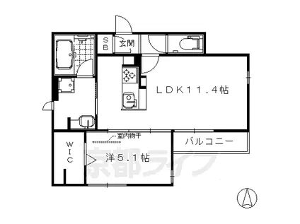 阪急電鉄京都線 西京極駅 徒歩12分 3階建 築12年(1LDK/3階)の間取り写真