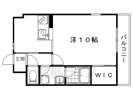 山陰本線 太秦駅(ＪＲ) 徒歩8分 3階建 築12年(1K/2階)の間取り写真