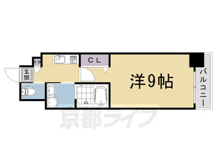 京都市東西線 太秦天神川駅 徒歩6分 6階建 築12年(1K/2階)の間取り写真