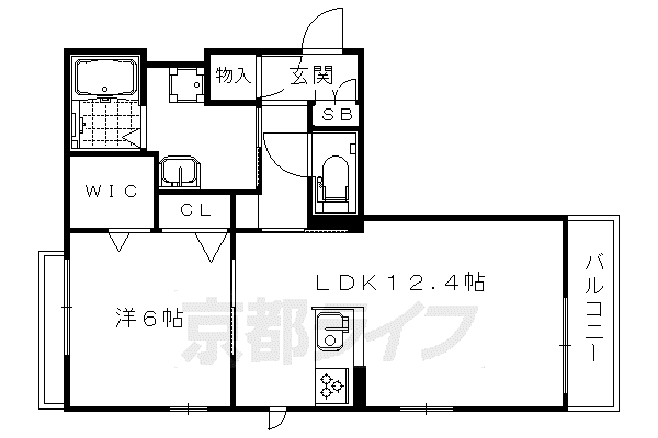 京都市東西線 西大路御池駅 徒歩3分 3階建 築12年(1LDK/3階)の間取り写真