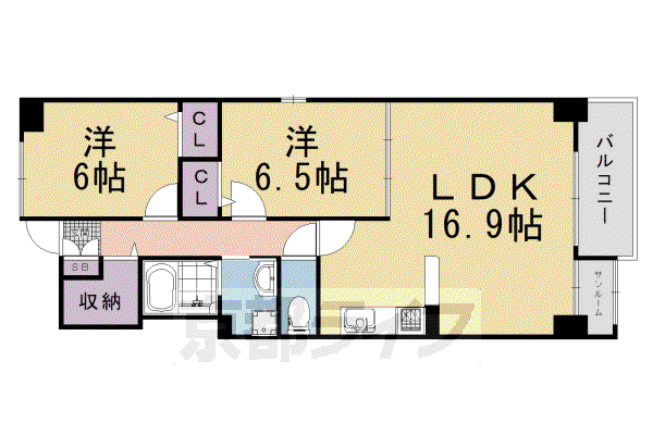 阪急電鉄京都線 西院駅(阪急) 徒歩5分 7階建 築12年(1SLDK/5階)の間取り写真