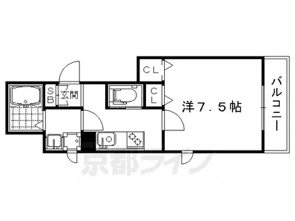 ルミエール和泉式部(1K/3階)の間取り写真