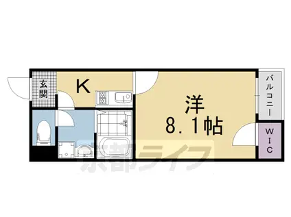 京福北野線 宇多野駅 徒歩7分 2階建 築11年(1K/2階)の間取り写真