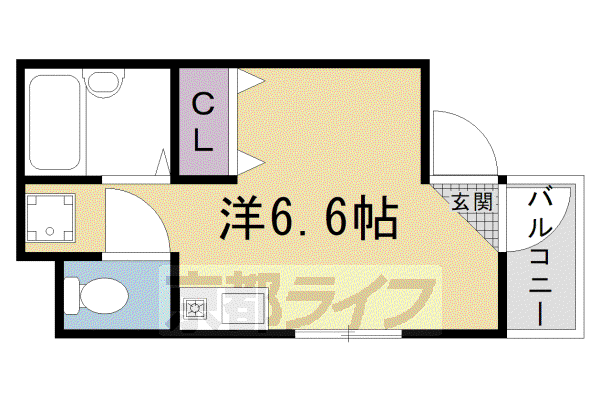 阪急電鉄京都線 西院駅(阪急) 徒歩10分 3階建 築12年(ワンルーム/1階)の間取り写真