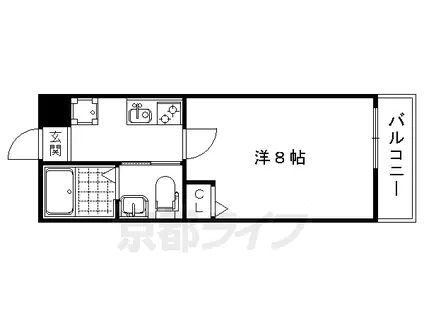阪急電鉄京都線 大宮駅(京都) 徒歩10分 3階建 築10年(1K/1階)の間取り写真