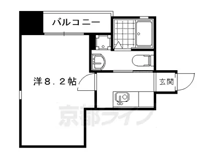 阪急電鉄京都線 西院駅(阪急) 徒歩5分 7階建 築10年(1K/5階)の間取り写真
