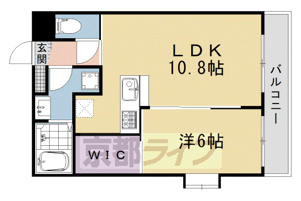 山陰本線 太秦駅(ＪＲ) 徒歩29分 2階建 築11年(1LDK/2階)の間取り写真