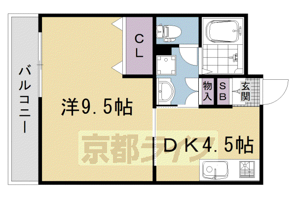 阪急電鉄京都線 西院駅(阪急) 徒歩8分 3階建 築11年(1DK/3階)の間取り写真