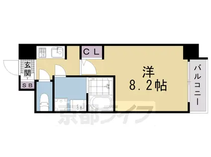 東海道本線 西大路駅 徒歩10分 7階建 築10年(1K/2階)の間取り写真