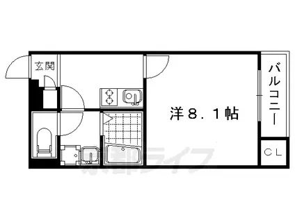 京都市東西線 太秦天神川駅 徒歩9分 2階建 築10年(1K/1階)の間取り写真