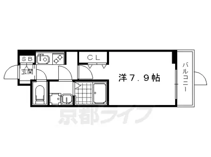 阪急電鉄京都線 西京極駅 徒歩7分 3階建 築10年(1K/1階)の間取り写真