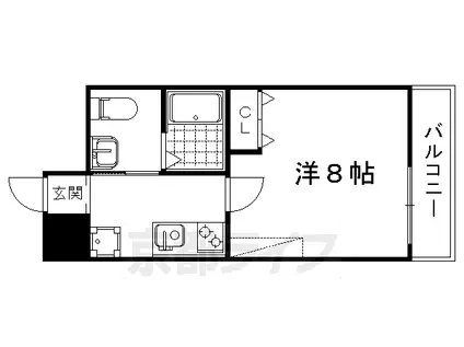 阪急電鉄京都線 西京極駅 徒歩7分 5階建 築10年(1K/2階)の間取り写真