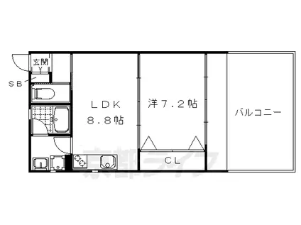 グレースろうじ(1LDK/2階)の間取り写真
