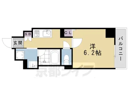 東海道本線 西大路駅 徒歩13分 9階建 築10年(1K/9階)の間取り写真