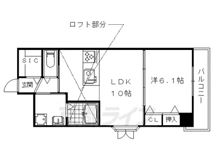 東海道本線 西大路駅 徒歩9分 5階建 築9年(1LDK/5階)の間取り写真
