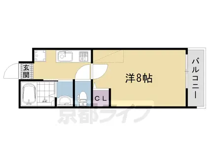 阪急電鉄京都線 大宮駅(京都) 徒歩7分 4階建 築9年(1K/3階)の間取り写真
