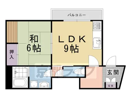阪急電鉄嵐山線 松尾大社駅 徒歩17分 3階建 築50年(1LDK/3階)の間取り写真