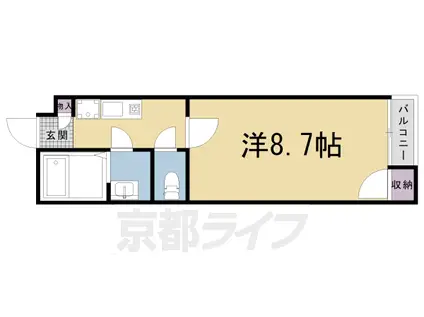 山陰本線 花園駅(京都) 徒歩12分 2階建 築8年(1K/2階)の間取り写真