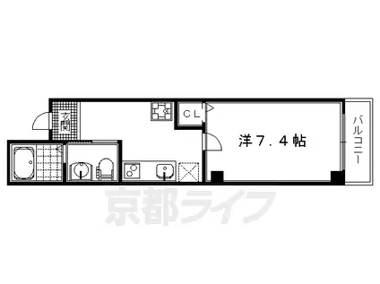 MESA VERDE 一条(1K/3階)の間取り写真