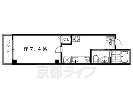MESA VERDE 一条(1K/3階)の間取り写真