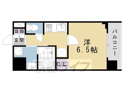 東海道本線 西大路駅 徒歩14分 6階建 築7年(1K/2階)の間取り写真