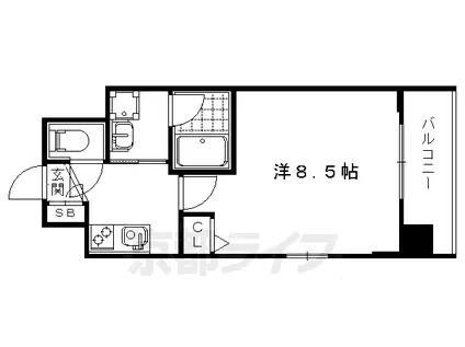 阪急電鉄京都線 西院駅(阪急) 徒歩11分 7階建 築7年(1K/5階)の間取り写真