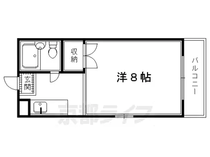 山陰本線 太秦駅(ＪＲ) 徒歩11分 3階建 築41年(1K/2階)の間取り写真