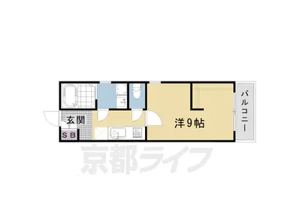 山陰本線 二条駅 徒歩8分 3階建 築8年(1K/2階)の間取り写真