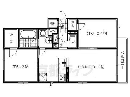 シャーメゾン21K(2LDK/3階)の間取り写真