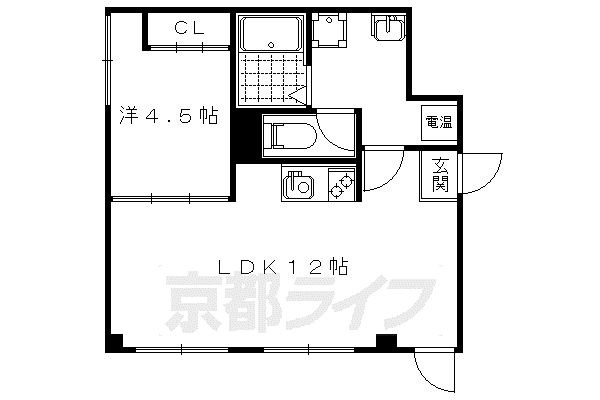 東海道本線 西大路駅 徒歩10分 5階建 築50年(1LDK/5階)の間取り写真