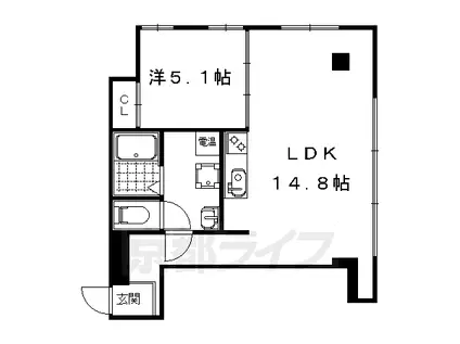 東海道本線 西大路駅 徒歩10分 5階建 築50年(1LDK/3階)の間取り写真